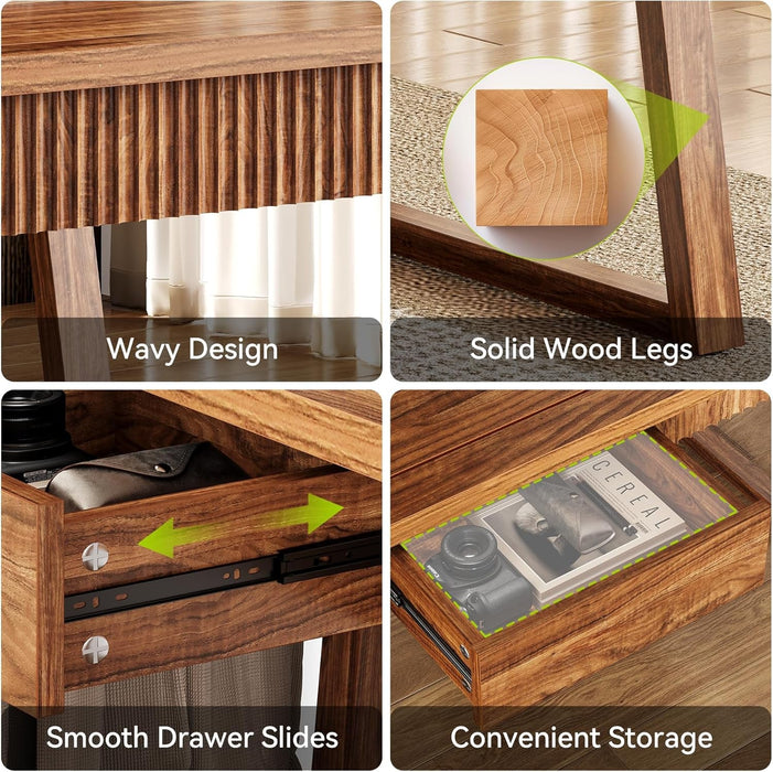 Modern Minimalist 55 Inch Home Office Desk With Drawer - ShipItFurniture