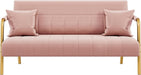 Modern Pink Velvet Sofa with Gold Arms for Living Room - ShipItFurniture