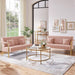 Modern Pink Velvet Sofa with Gold Arms for Living Room - ShipItFurniture