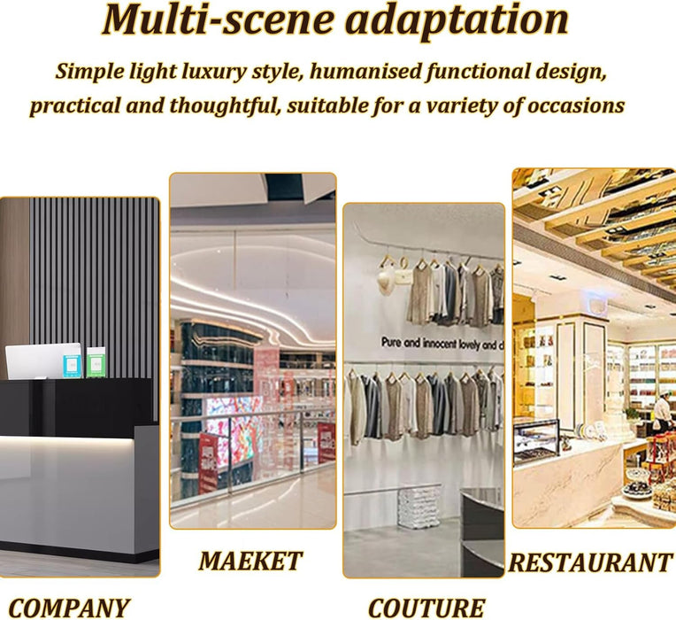 Modern Reception Desk with Lockable Drawer and LED Light - ShipItFurniture