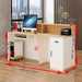 Modern Reception Desk with Lockable Drawer and LED Light - ShipItFurniture