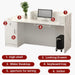 Modern Reception Desk with Locking Drawers and LED Light - ShipItFurniture