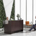 Modern Reception Desk with Tempered Glass Front Counter - ShipItFurniture