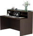 Modern Reception Desk with Tempered Glass Front Counter - ShipItFurniture