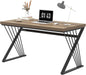 Modern Rustic Oak Computer Desk with Sturdy Metal Frame - ShipItFurniture