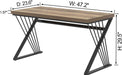Modern Rustic Oak Computer Desk with Sturdy Metal Frame - ShipItFurniture