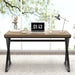 Modern Rustic Oak Computer Desk with Sturdy Metal Frame - ShipItFurniture
