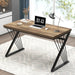 Modern Rustic Oak Computer Desk with Sturdy Metal Frame - ShipItFurniture