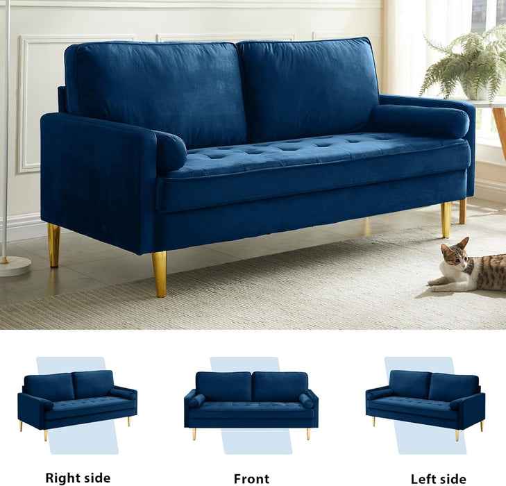 Modern Velvet Loveseat Sofa with Pillows for Comfort - ShipItFurniture