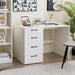 Modern White Computer Desk With Four Spacious Drawers - ShipItFurniture