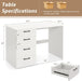 Modern White Computer Desk With Four Spacious Drawers - ShipItFurniture