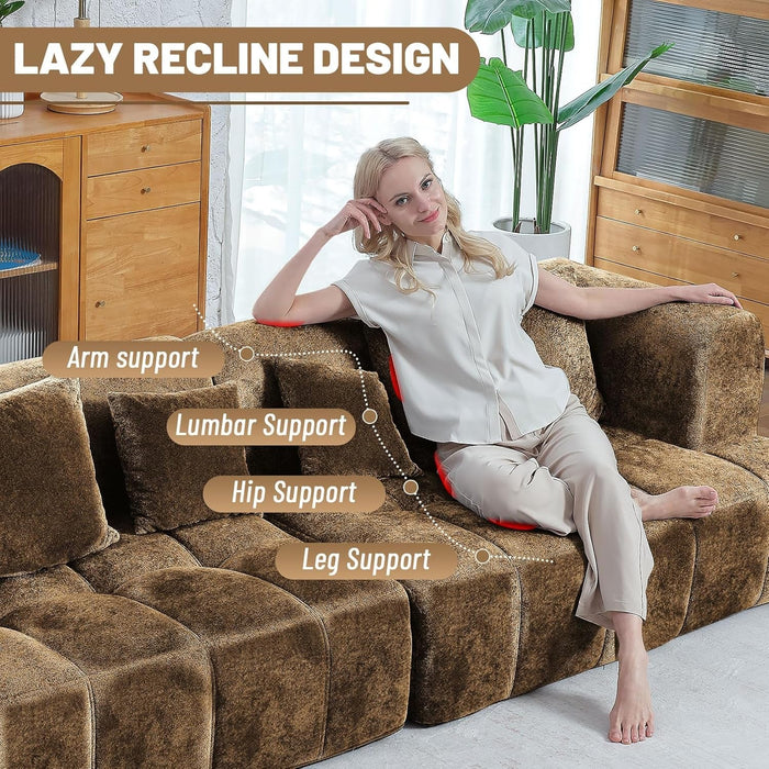 Modular All Foam Sectional Sofa With Four Cushions - ShipItFurniture