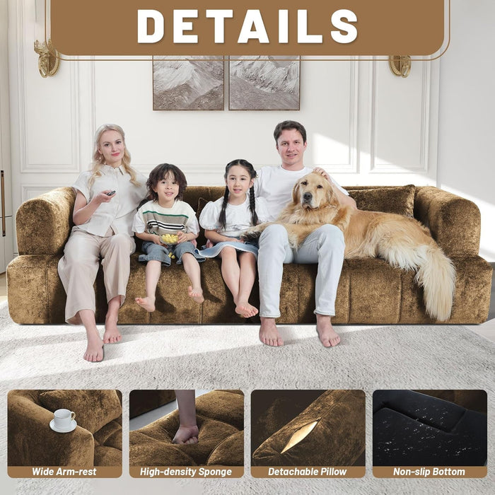 Modular All Foam Sectional Sofa With Four Cushions - ShipItFurniture