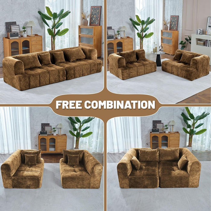 Modular All Foam Sectional Sofa With Four Cushions - ShipItFurniture