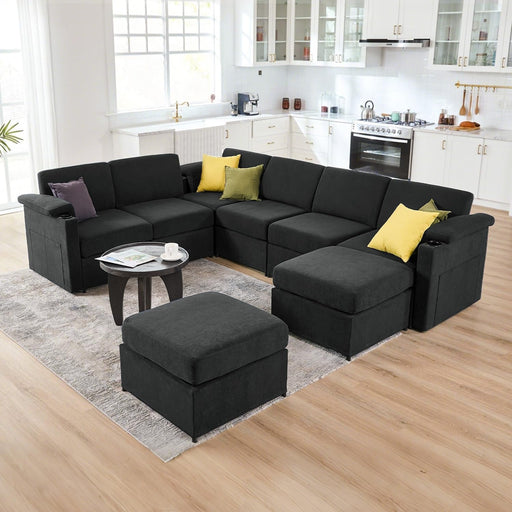 Modular Sectional Sofa Couch With Convertible Sleeper Function - ShipItFurniture