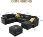 Modular Sectional Sofa Couch With Convertible Sleeper Function - ShipItFurniture