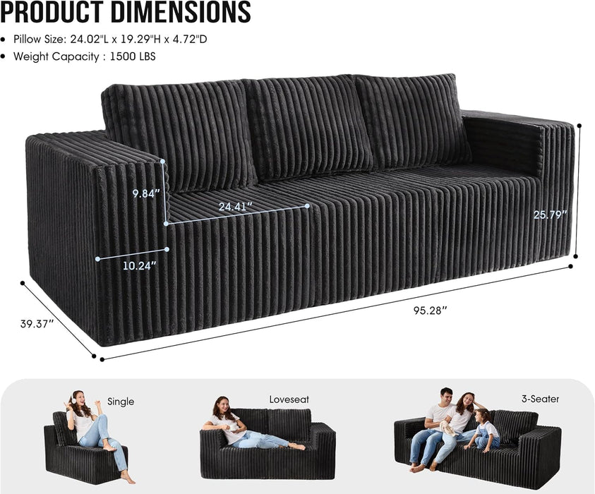 Modular Sectional Sofa With Deep Memory Foam Comfort - ShipItFurniture
