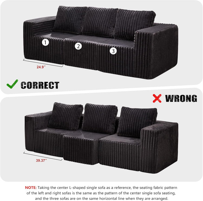 Modular Sectional Sofa With Deep Memory Foam Comfort - ShipItFurniture