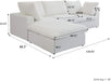 Modular Sectional Sofa with Storage Ottoman and Washable Covers - ShipItFurniture