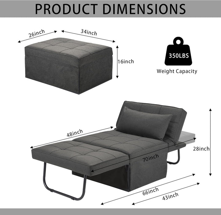 Multi - Functional Sofa Bed With Adjustable Backrest Design - ShipItFurniture