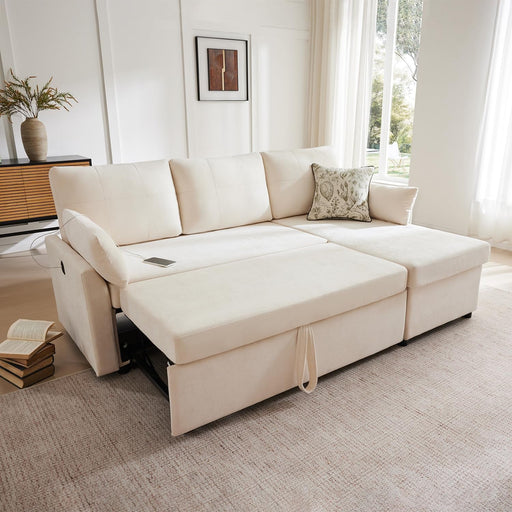 Multifunctional Sectional Sofa Bed With Storage And USB Ports - ShipItFurniture