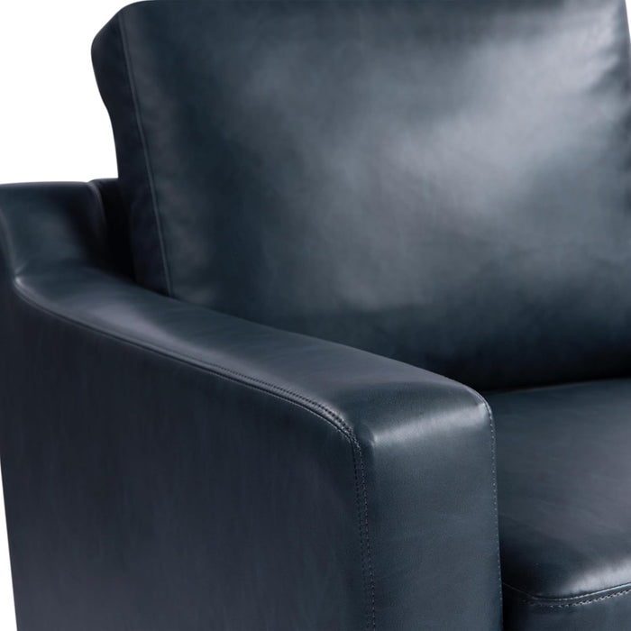Navy Blue Faux Leather Loveseat with Sturdy Frame - ShipItFurniture