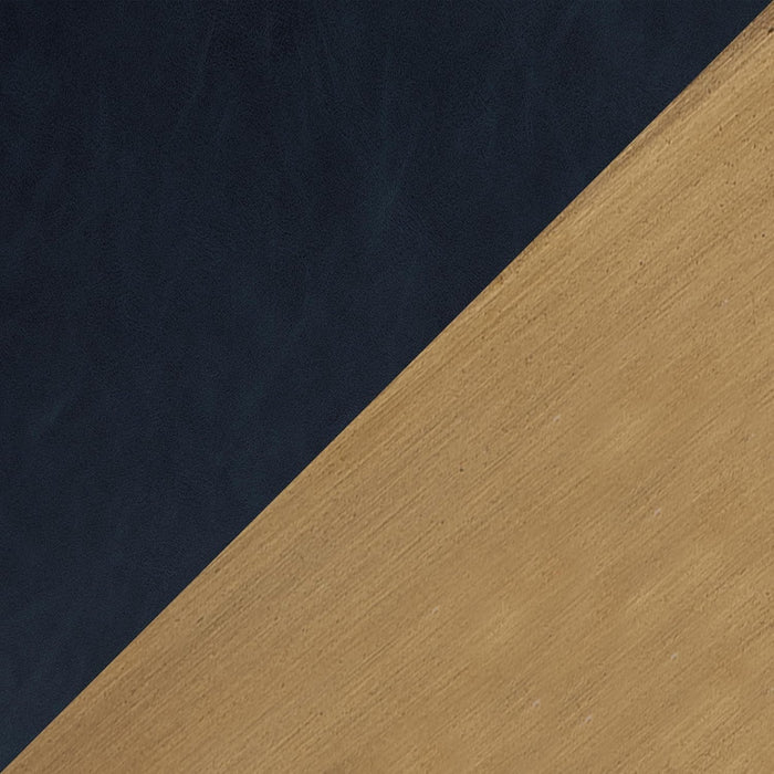 Navy Blue Faux Leather Loveseat with Sturdy Frame - ShipItFurniture