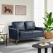 Navy Blue Faux Leather Loveseat with Sturdy Frame - ShipItFurniture