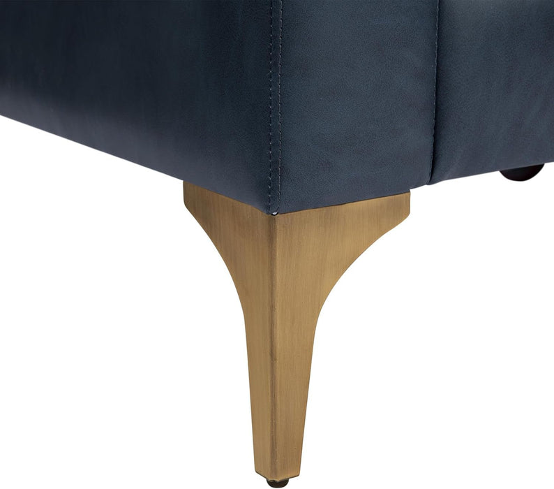 Navy Blue Faux Leather Loveseat with Sturdy Frame - ShipItFurniture