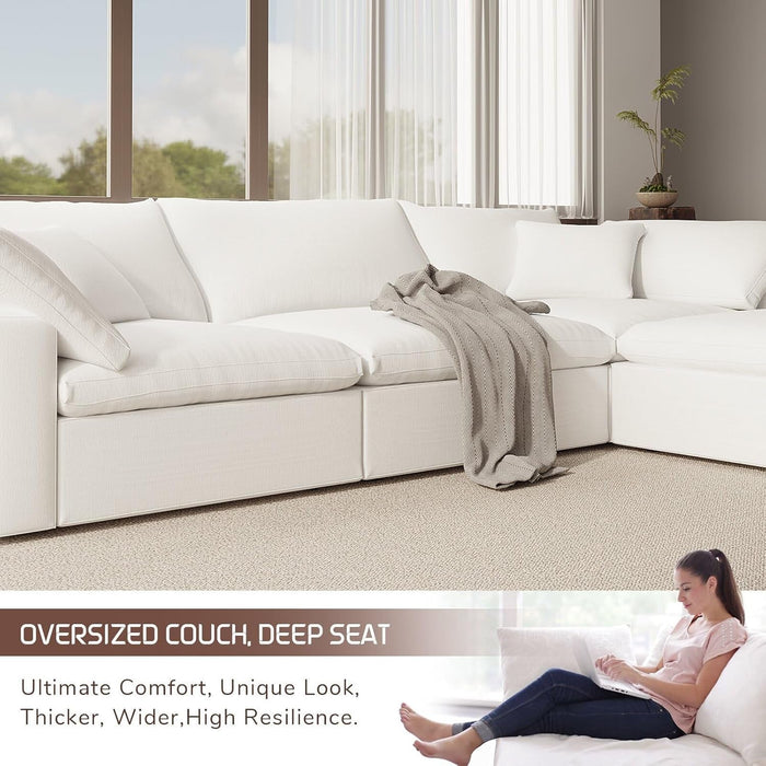 Oversize Modular Sectional Sofa with Chaise and Cushions - ShipItFurniture