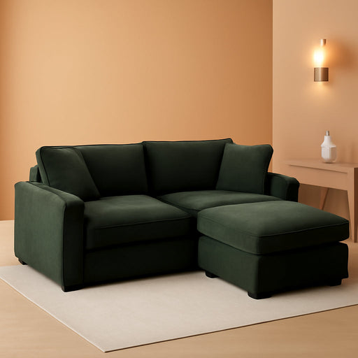 Oversized Corduroy Sectional Couch with USB and Cup Holders - ShipItFurniture