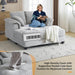 Oversized Light Grey Chaise Lounge Chair with Pillows - ShipItFurniture