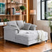 Oversized Light Grey Chaise Lounge Chair with Pillows - ShipItFurniture