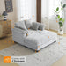 Oversized Light Grey Chaise Lounge Chair with Pillows - ShipItFurniture