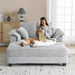 Oversized Light Grey Chaise Lounge Chair with Pillows - ShipItFurniture