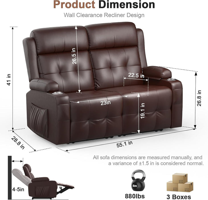 Oversized Recliner Loveseat with Cup Holders and Storage - ShipItFurniture