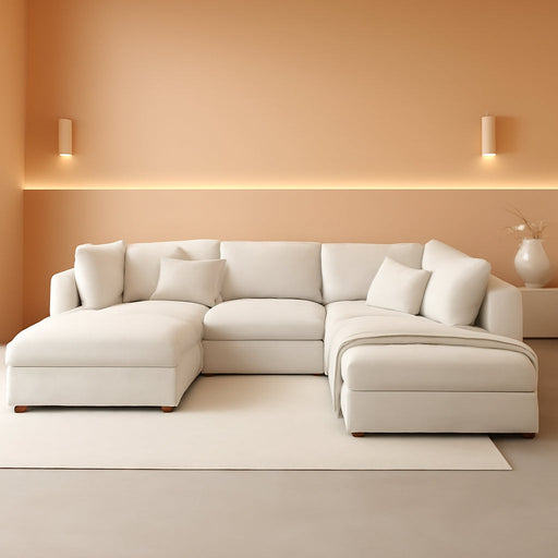 Oversized U Shaped Corduroy Sectional Sofa with Storage - ShipItFurniture