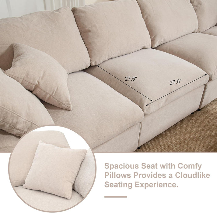 Oversized U Shaped Modular Sectional Sofa with Ottoman - ShipItFurniture