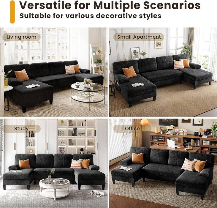 Oversized U Shaped Sectional Sofa with Storage Pockets - ShipItFurniture