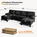 Oversized U Shaped Sectional Sofa with Storage Pockets - ShipItFurniture