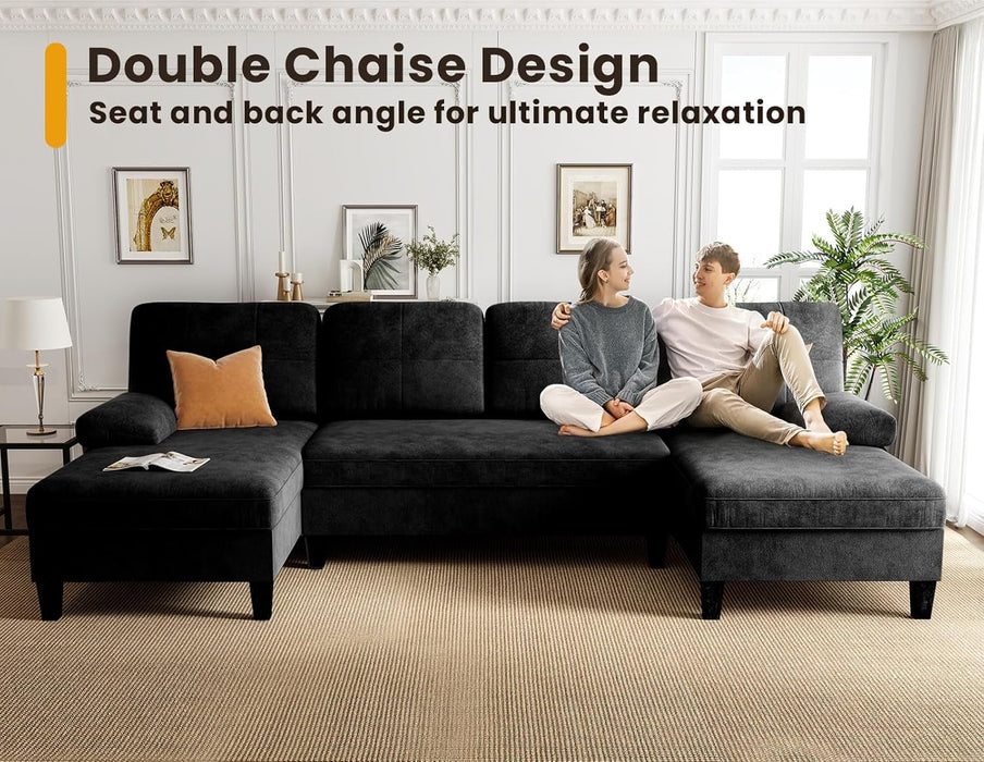 Oversized U Shaped Sectional Sofa with Storage Pockets - ShipItFurniture