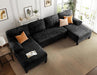 Oversized U Shaped Sectional Sofa with Storage Pockets - ShipItFurniture
