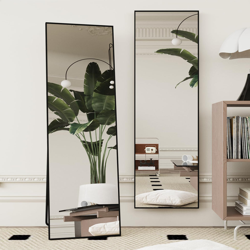 ArchedRectangle Full Length Mirror  Wall Mounted Floor Mirror Aluminum Alloy Frame Full Body Mirror for Bathroom Living Room Bedroom and Entryway