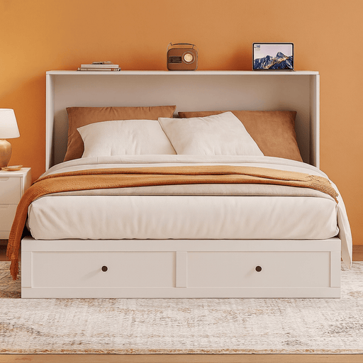 Queen Murphy Bed with Storage and Charging Station - ShipItFurniture