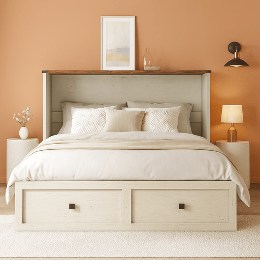 Queen Murphy Bed with Storage Charging Station Foldable Design - ShipItFurniture