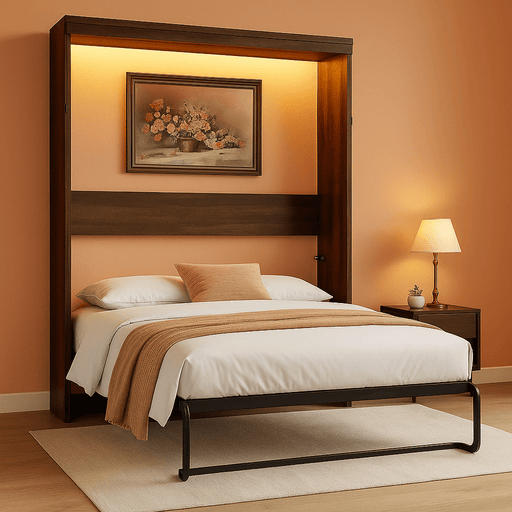 Queen Size Murphy Bed with LED Lights for Space Saving - ShipItFurniture