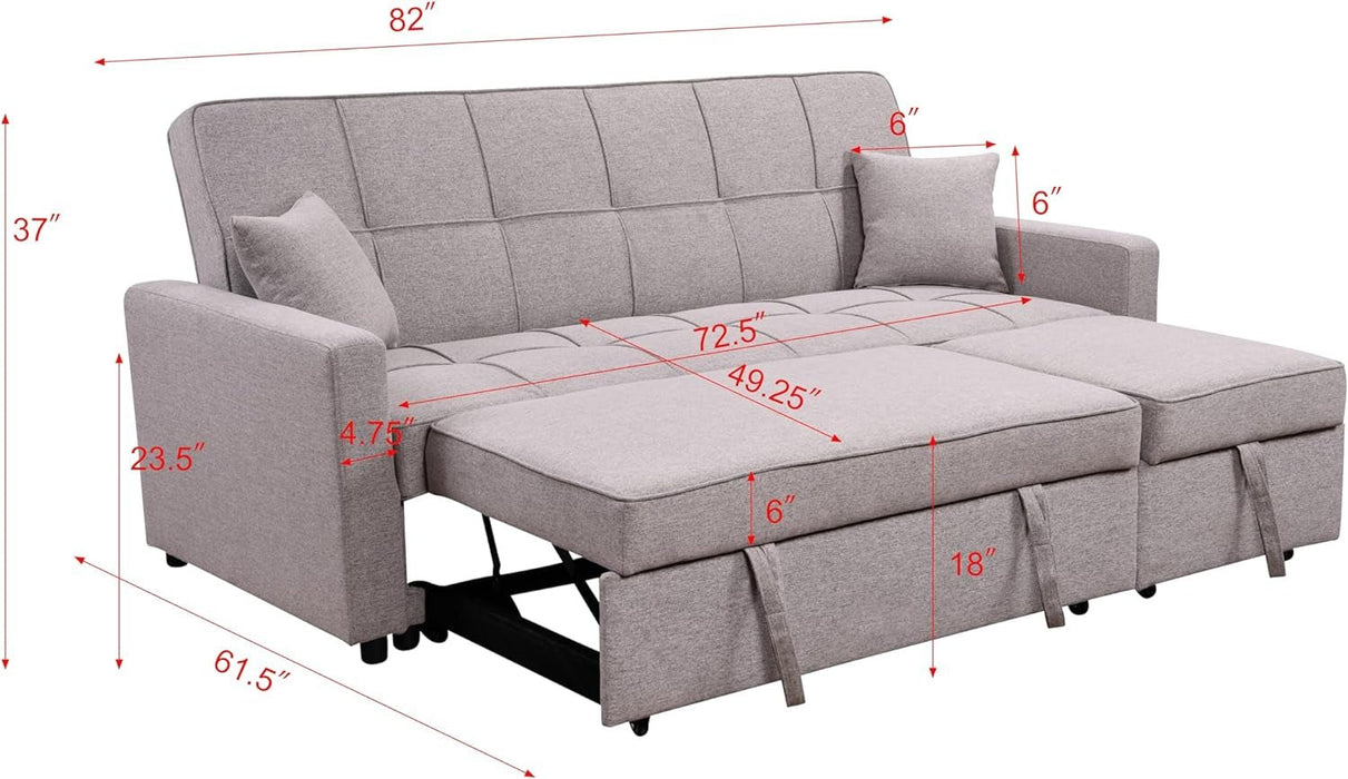 Queen Size Sleeper Sofa Couch with Adjustable Backrest - ShipItFurniture