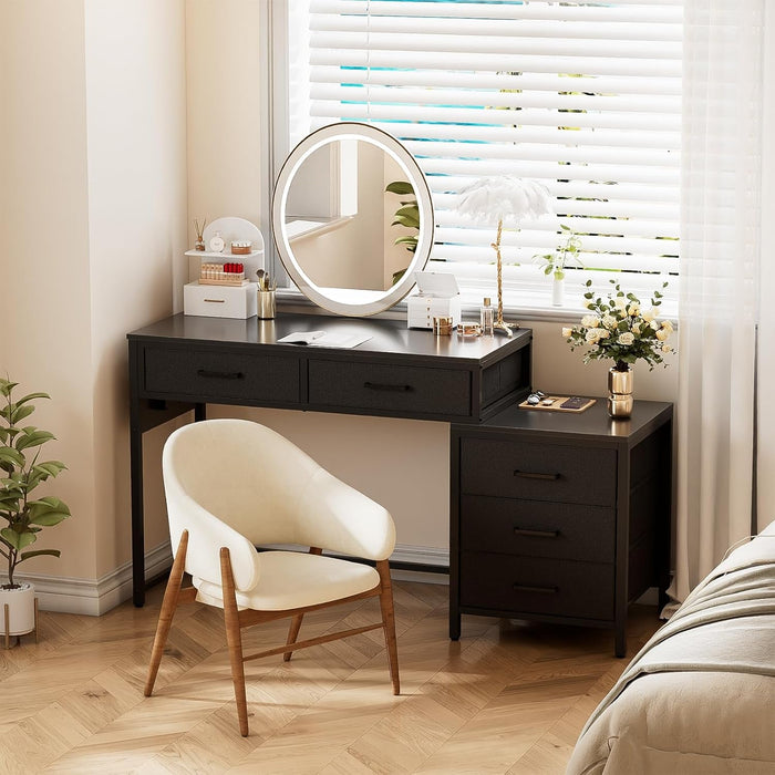 Reversible Computer Desk With Drawers And USB Ports - ShipItFurniture