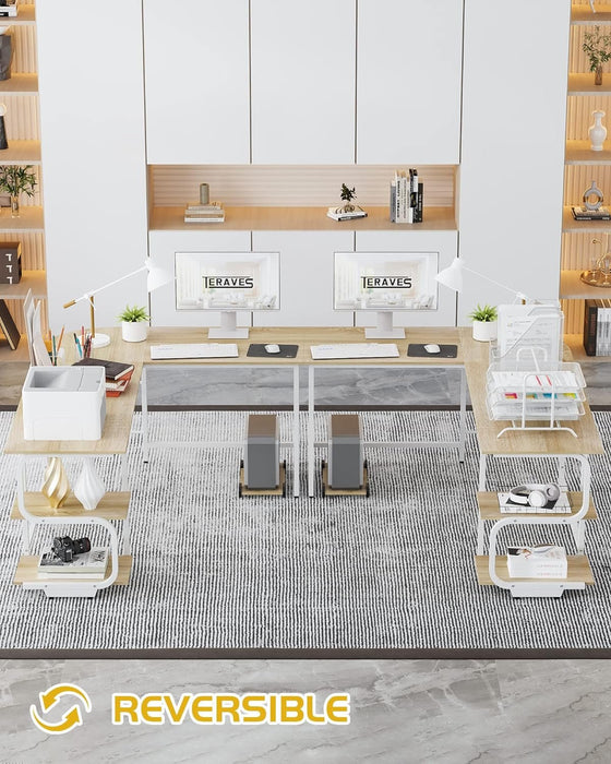 Reversible L Shaped Desk with Ample Storage Space - ShipItFurniture