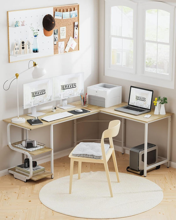 Reversible L Shaped Desk with Ample Storage Space - ShipItFurniture